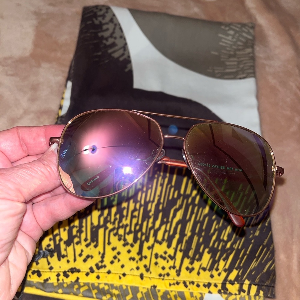 Aviator Women's Sunglasses - Pink Mirror Lenses